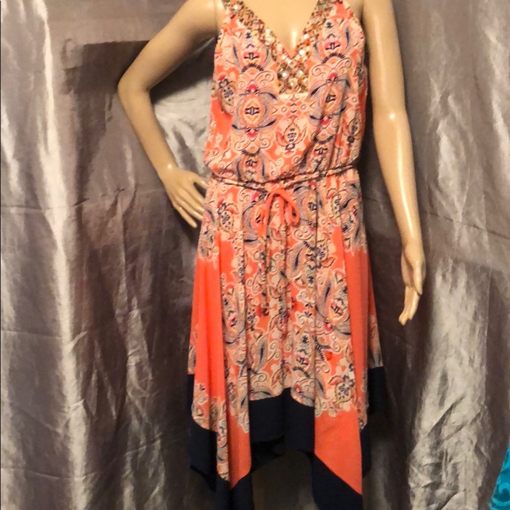 Size 8 a.n.a Coral color sleeveless dress